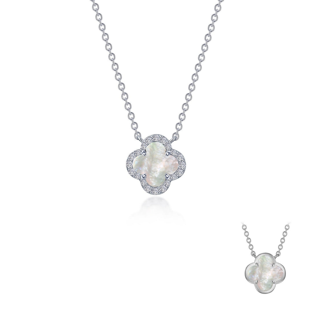 0.49 CTW MOP Clover Halo Necklace by Lafonn