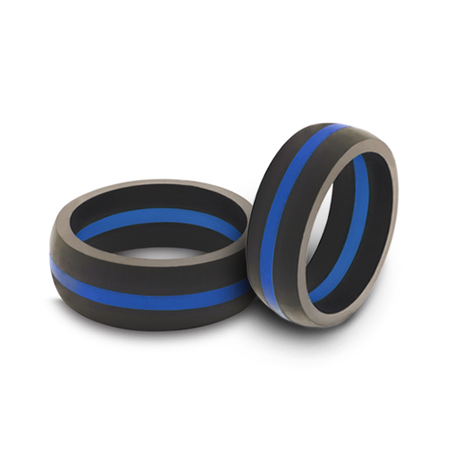 Five Assorted Thin Blue Line Rings by QALO